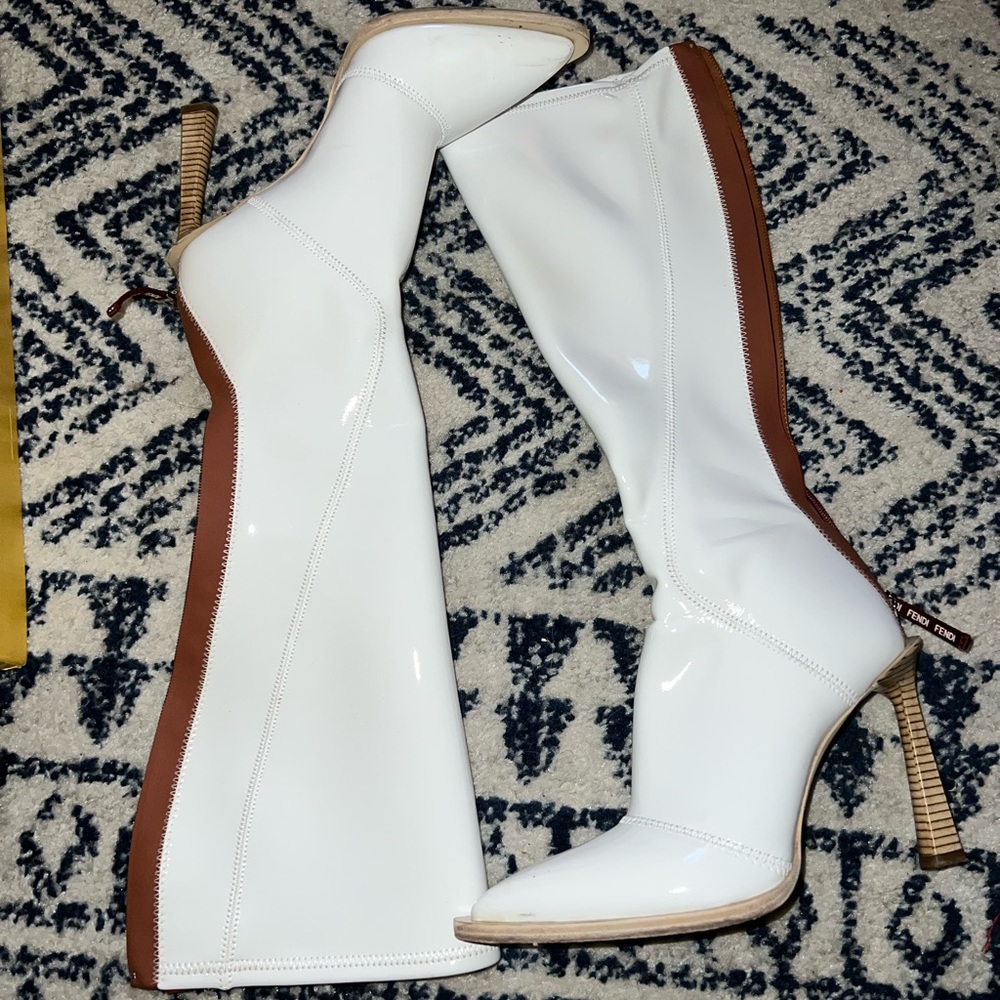 Fendi white boots